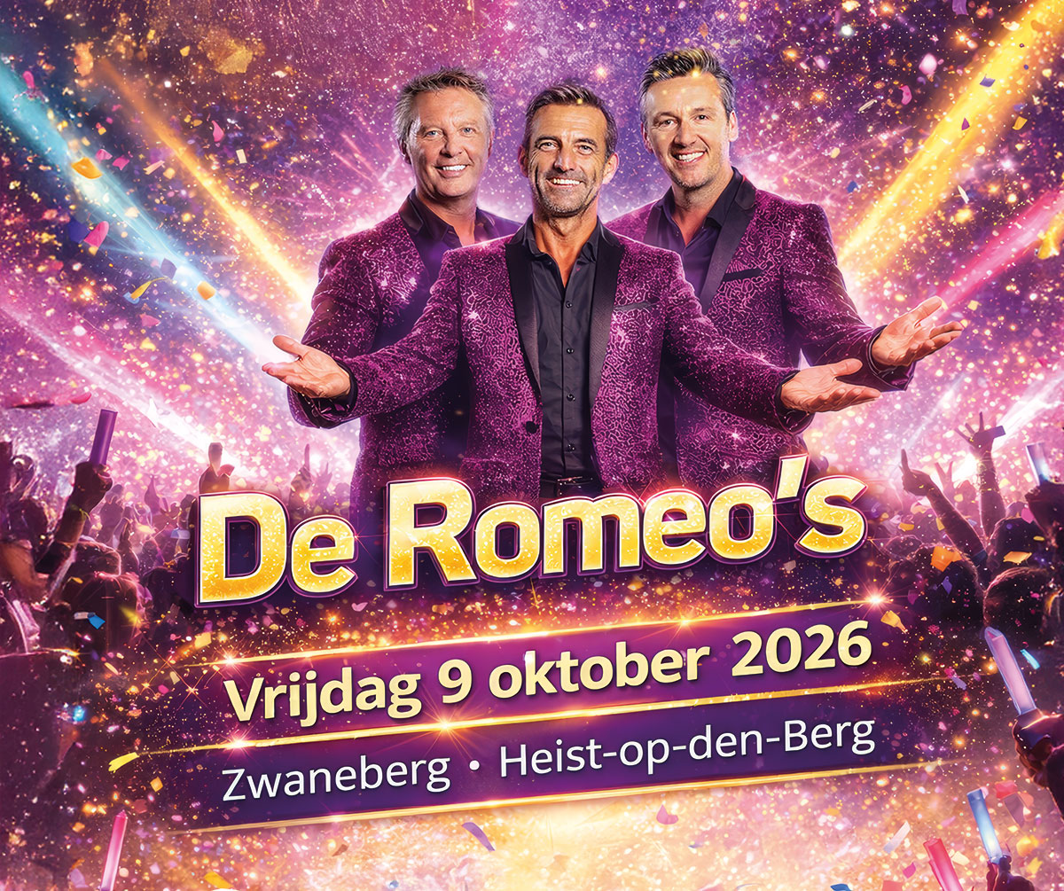 De Romeo's - Vrijdag 9 oktober 2026 - Zwaneberg Heist-op-den-Berg