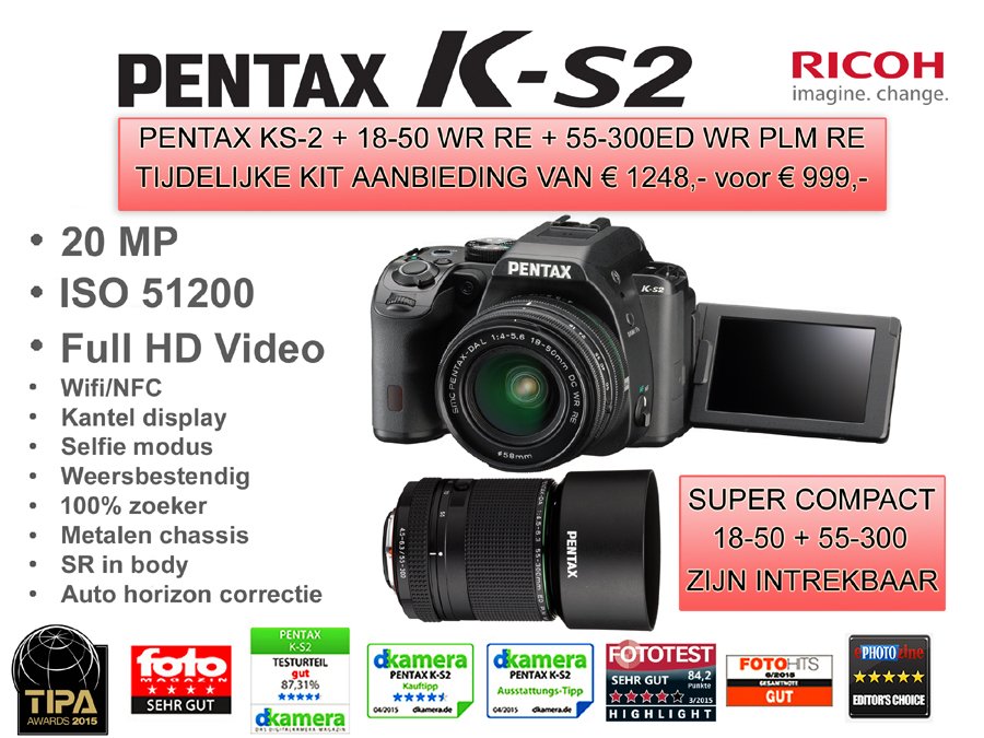 Pentax KS-2 kit DA18-50+55-300