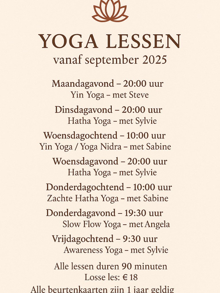3 yogalessen voor 27 euro