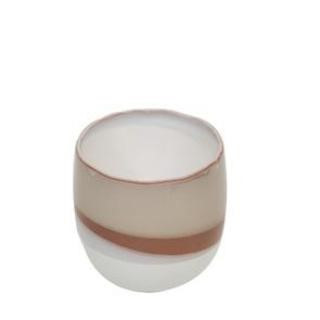 Pot round white/brown D14H15